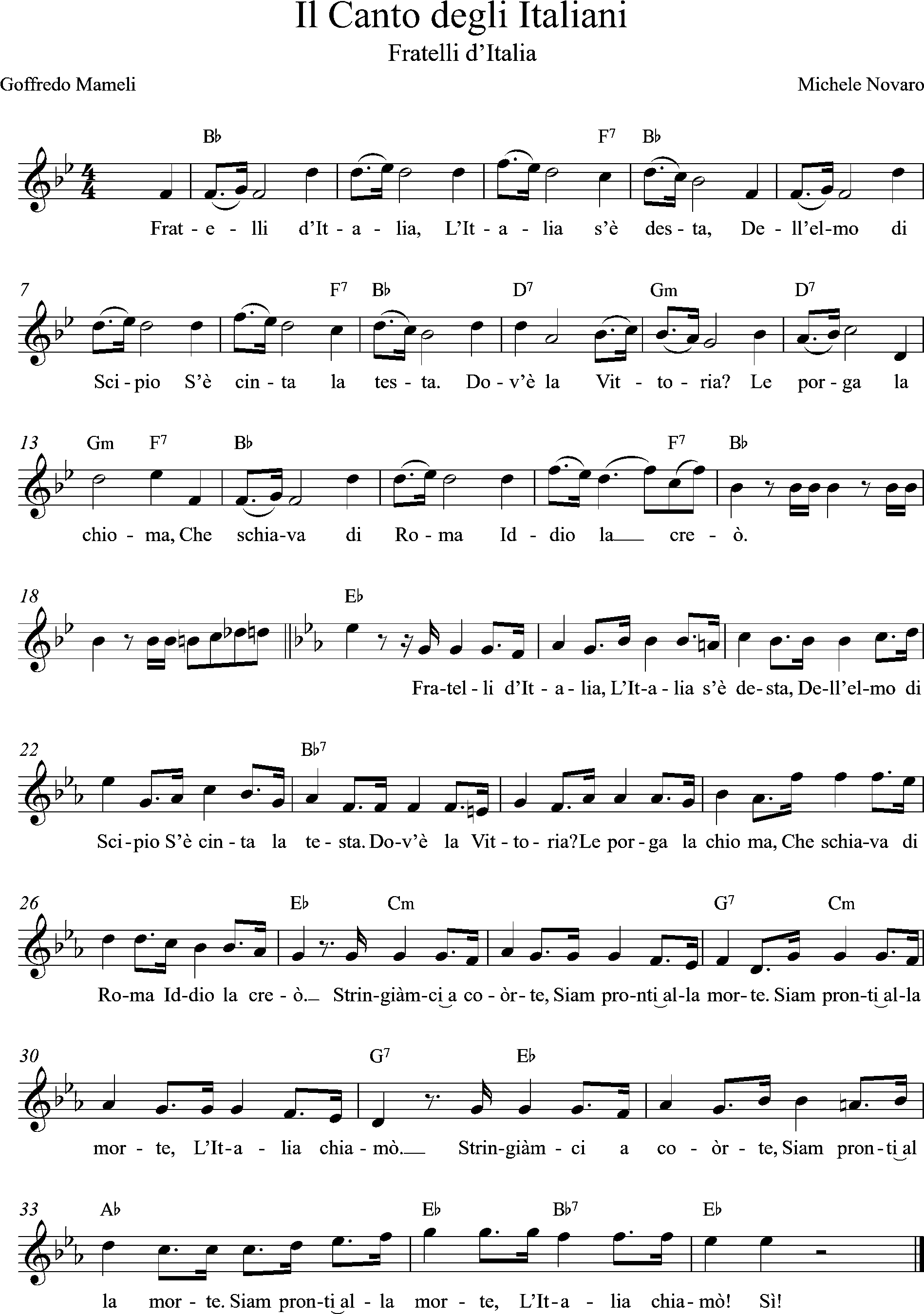 Il Canto Degli Italiani Il Canto Degli Italiani